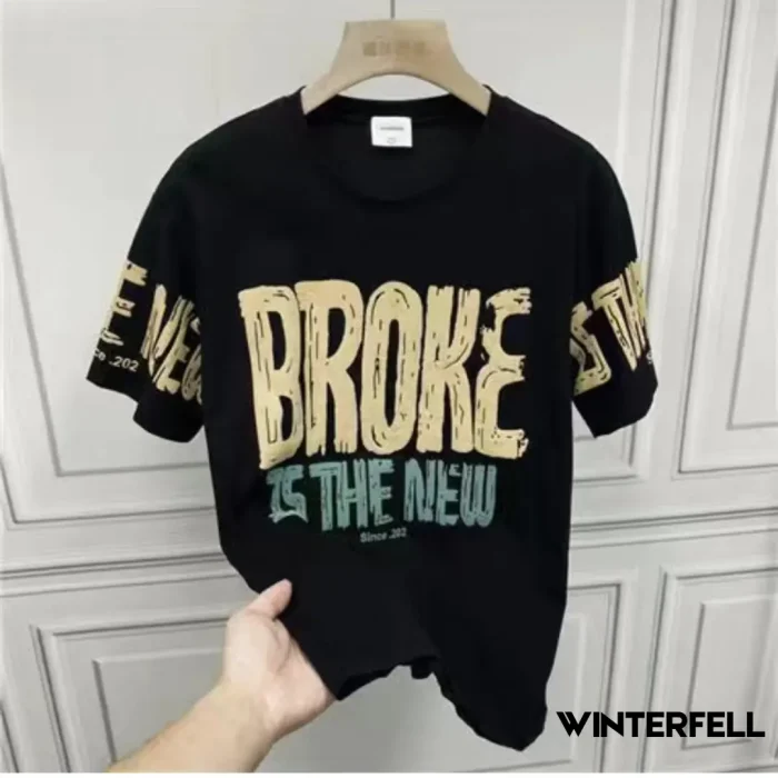 Broke Black Drop Shoulder T Shirt