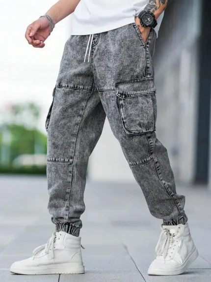 Black Wash Baggy Jeans Jogger