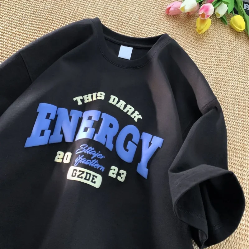 Energy Black Drop Shoulder T shirt