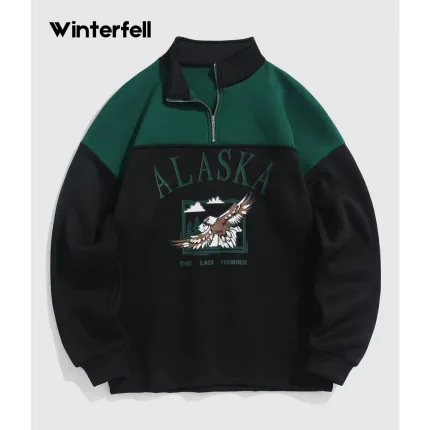 Green Black Alaska Drop Shoulder Sweatshirt