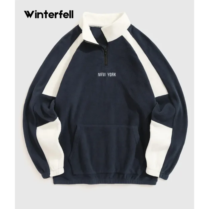 Navy Blue New York Drop Shoulder Sweat shirt