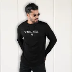 Waffle Knit Full Sleeve Tee - Black