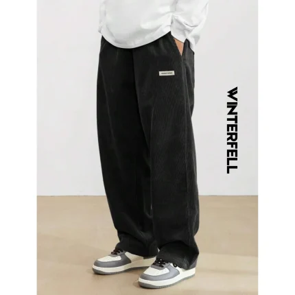 Black Corduroy Loose Fit Pant