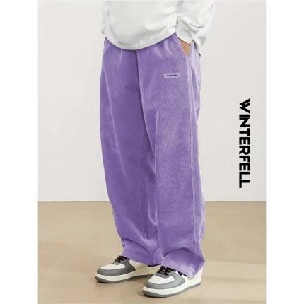 Purple Corduroy Loose Fit Pant