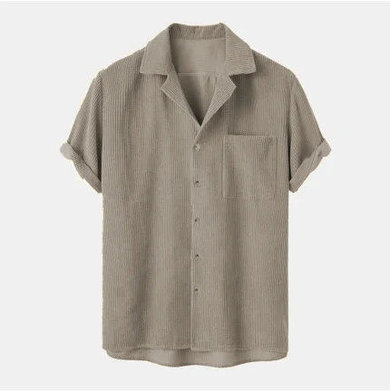 winterfell beige cord cuban shirt