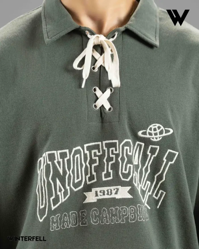 winterfell green thermal drop shoulder polo 4