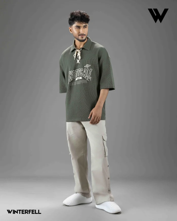 winterfell green thermal drop shoulder polo 3