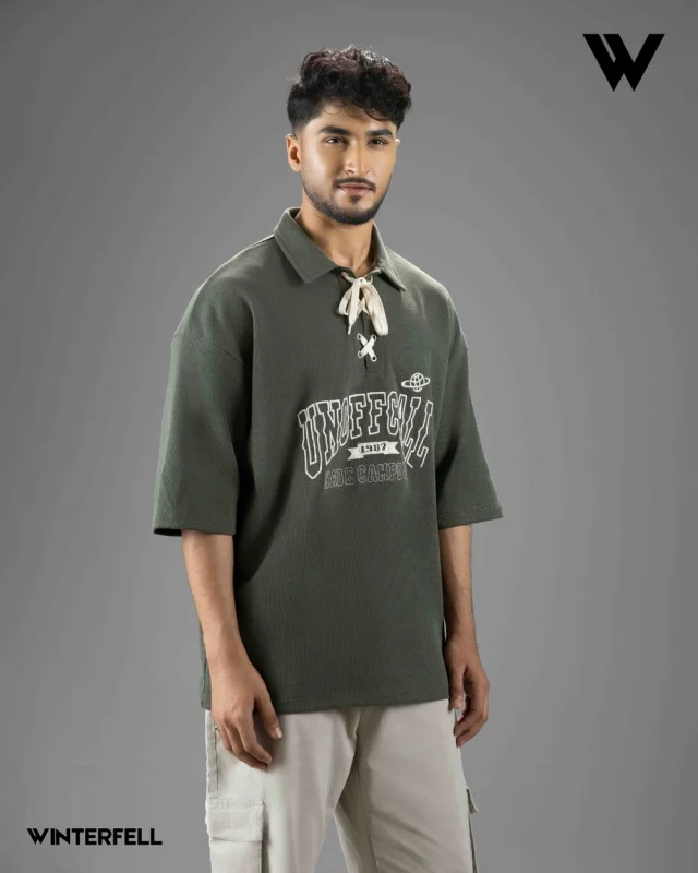 winterfell green thermal drop shoulder polo 2