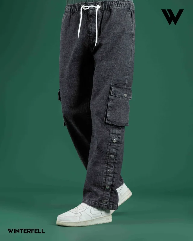 winterfell black baggy jeans