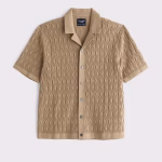 Khaki Knit Textured Shirt