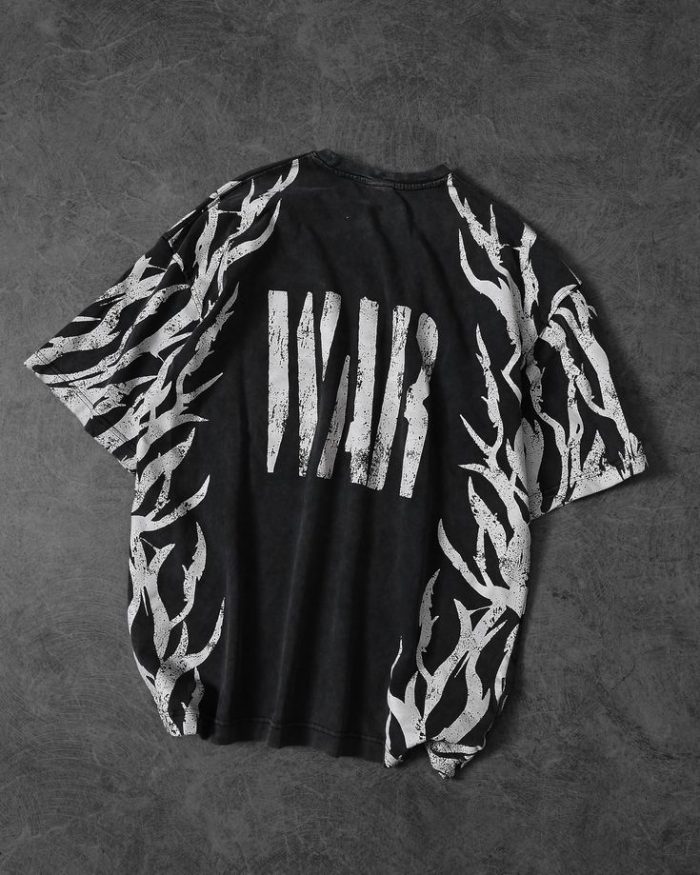 war flame drop shoulder tee