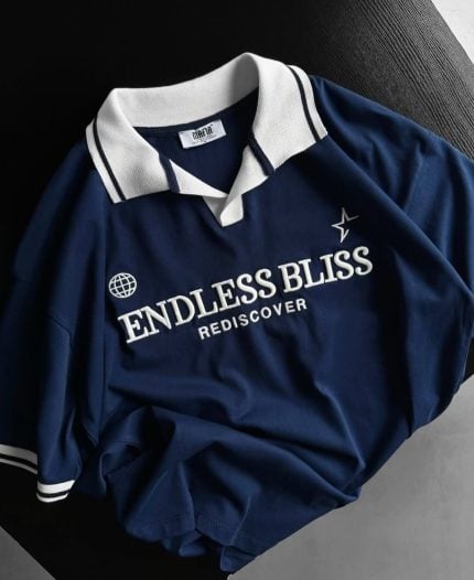 Endless Navy Blue Drop Shoulder Polo