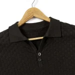 Chocolate Grid Knit Polo