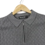 Zigzag Charcoal Knit Polo
