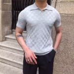 Grid Ash Knit Premium Polo