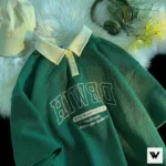 Hiwrd Green Thermal Drop Shoulder Polo