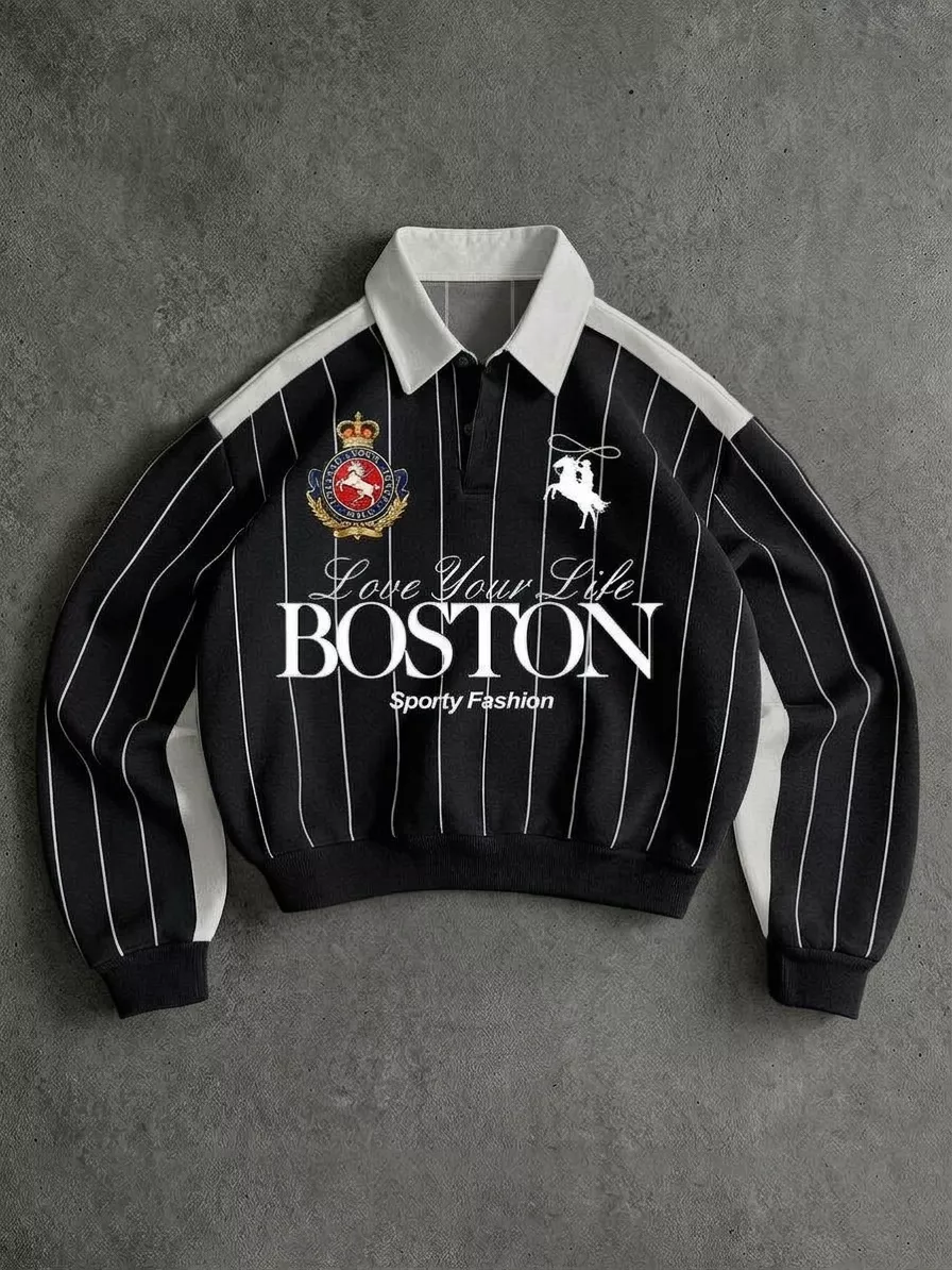 black-6acf683d380b8 Boston Black Drop Shoulder Sweatshirt - Image 1