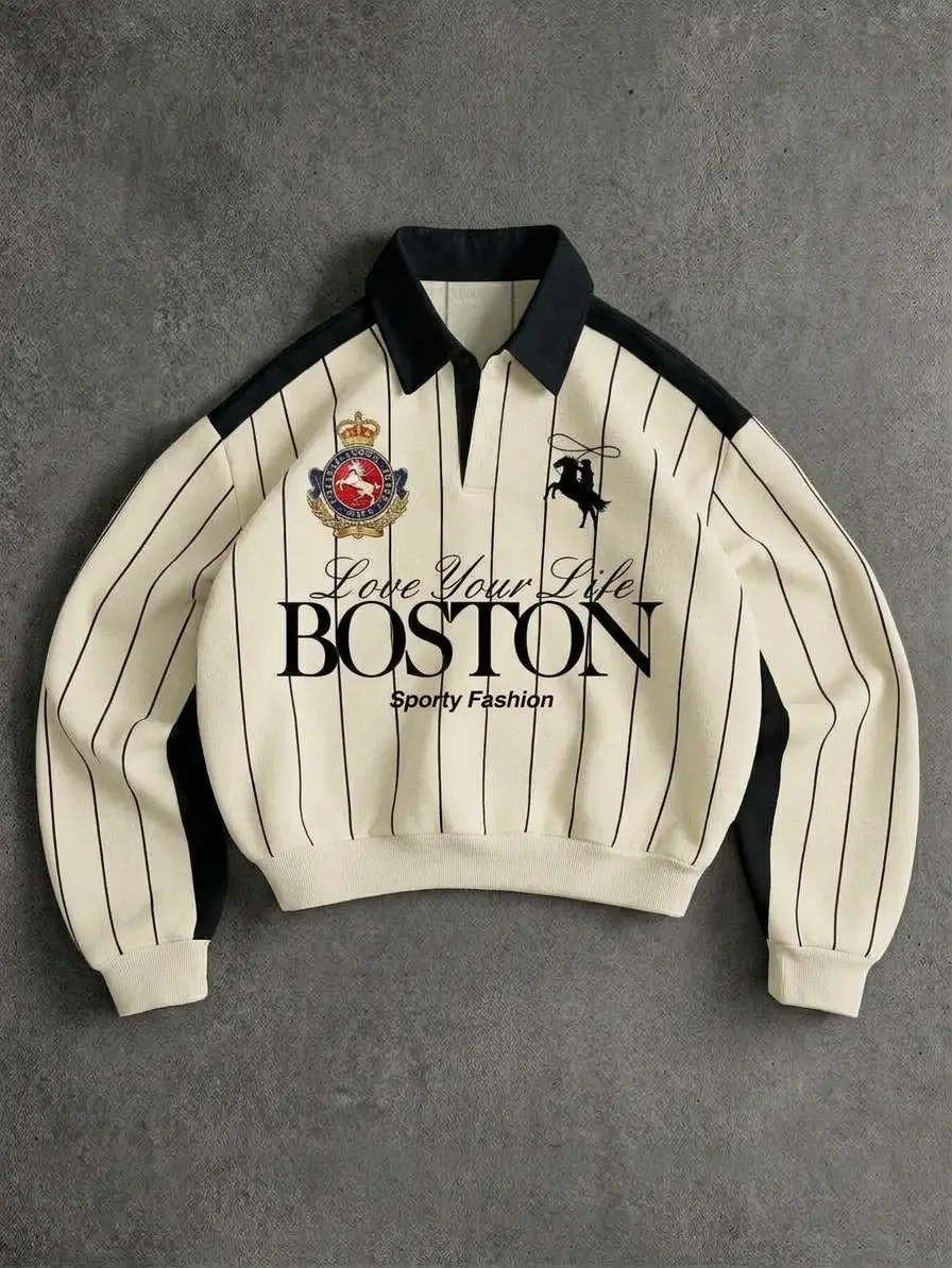 cream Boston Cream Drop Shoulder Sweatshirt - Image 1