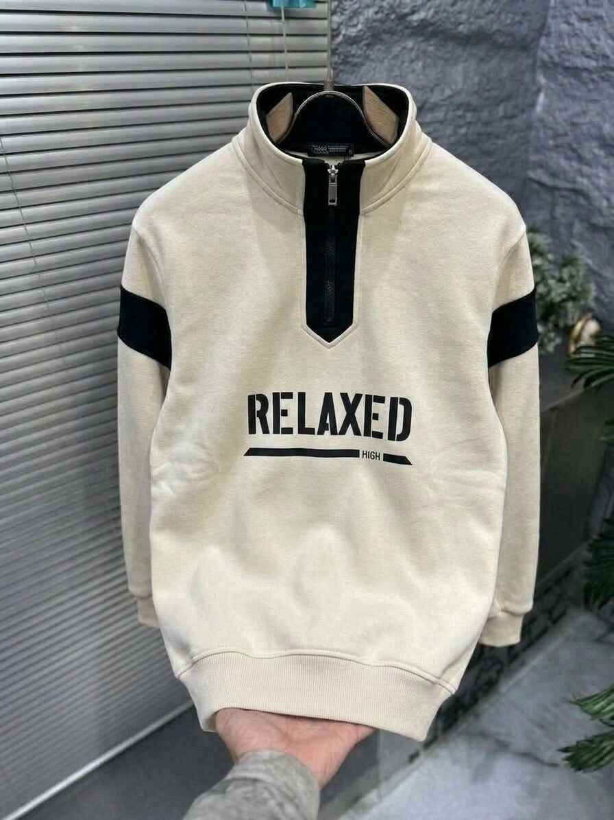 off white Relaxed Off White Drop Shoulder Sweatshirt - Image 1